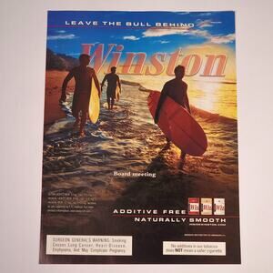 Winston Board Meeting Surfboard Print Ad 2004 Maxim Surfing Beach Sunset Decor
